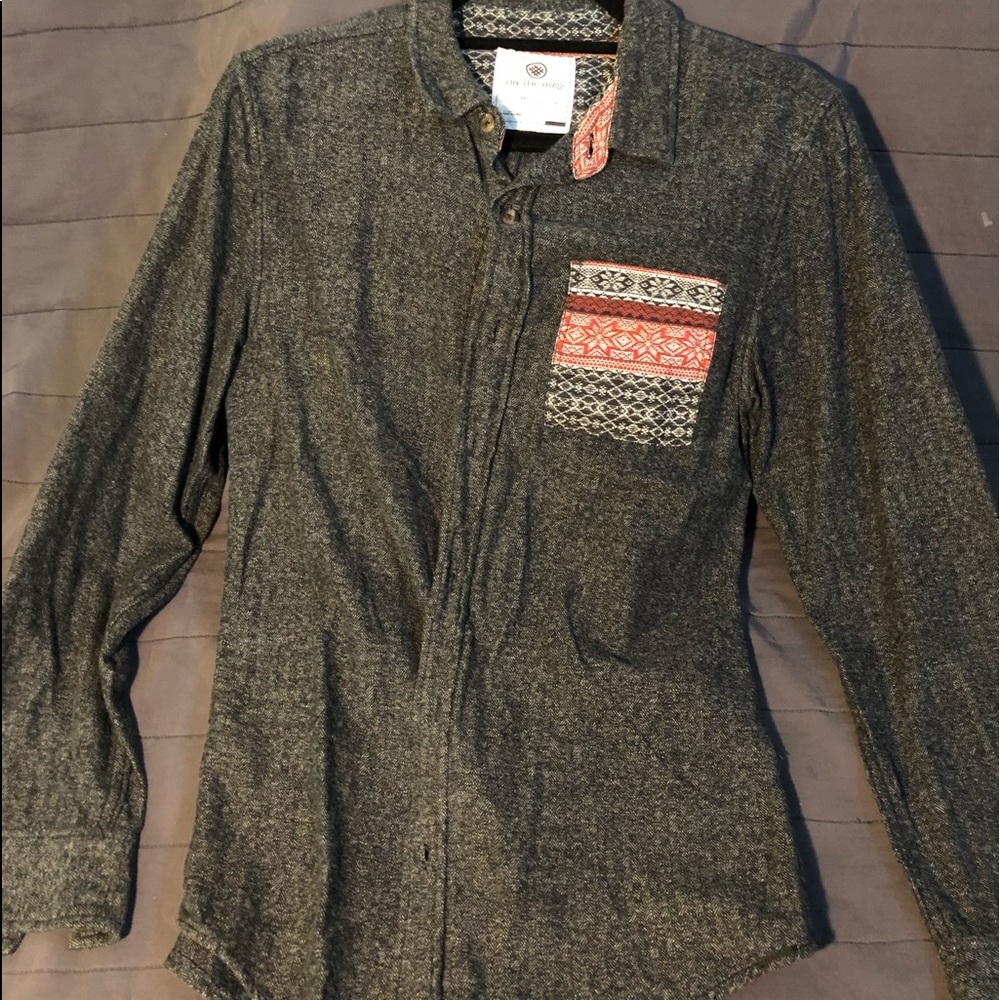 Gray Warm Fall casual shirt for men
